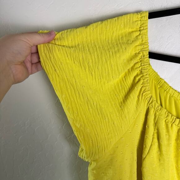 Lane Bryant Yellow Green Convertible Off-The-Shoulder Tiered Midi Dress 20 - Picture 5 of 12